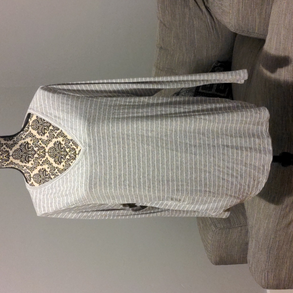 Lane Bryant Metallic Striped Shirt Size 14/16